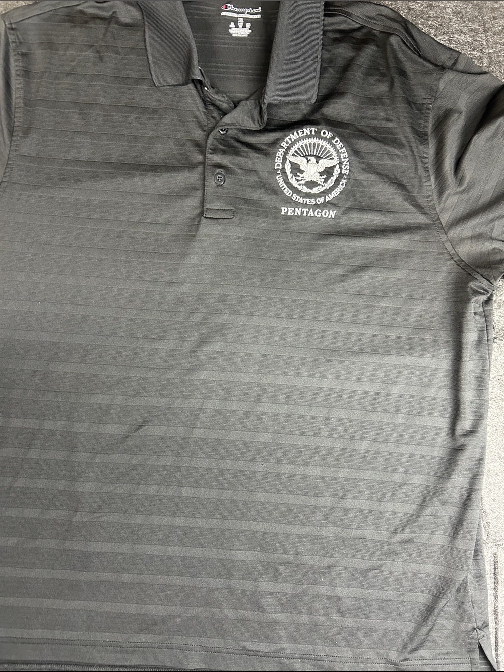 Champion Men’s Black/GreyPolo with Pentagon Emblem